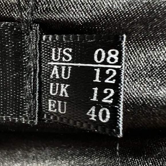 Ever Pretty Black Lace Satin Maxi Evening Gown Dress 8 Fairy Goth Minimalistic - Picture 13 of 16